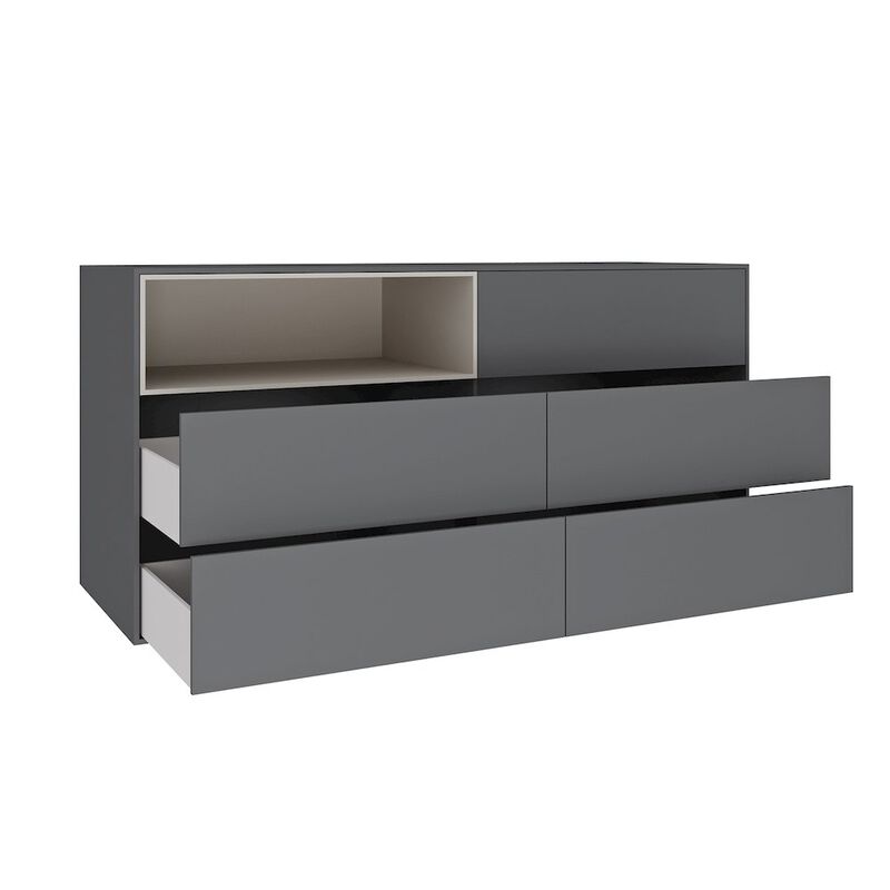 Casabianca Home Santino Dresser In Dark Gray Matte