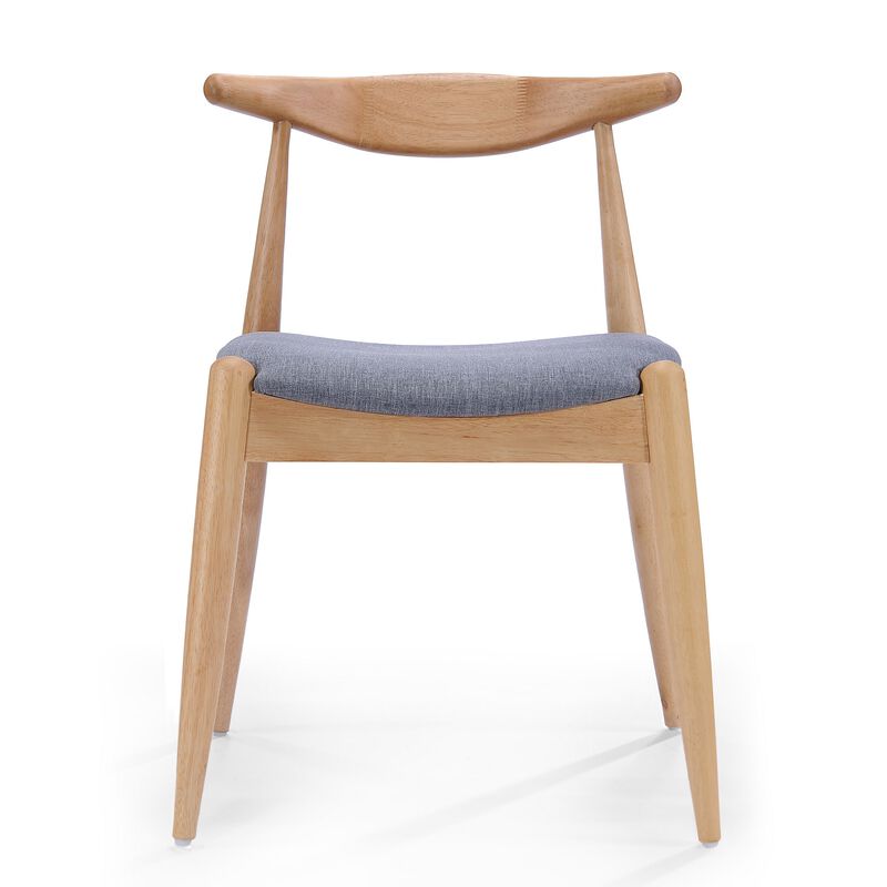 Syma Dining Side Chair Set of 2, Open Curved Back, Light Gray Seat image number 2