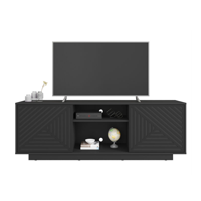 Streamdale Modern TV Stand For TVs Up To 70'', Black image number 7
