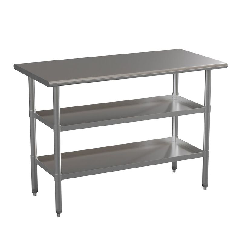 Flash Furniture Stainless Steel 18 Gauge Work Table with 2 Undershelves image number 0