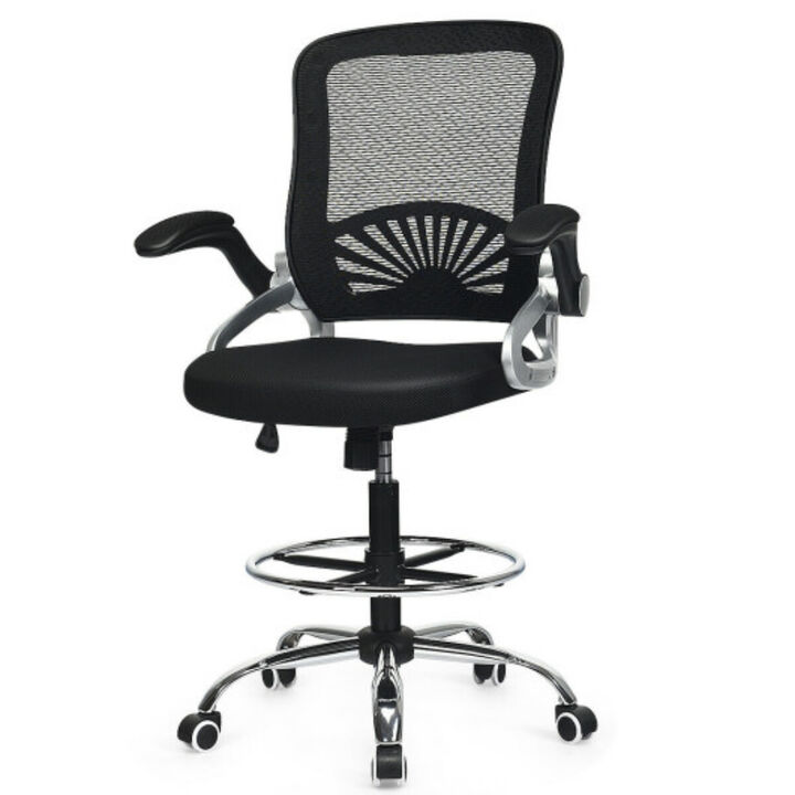 Adjustable Height Mid Back Mesh Drafting Chair
