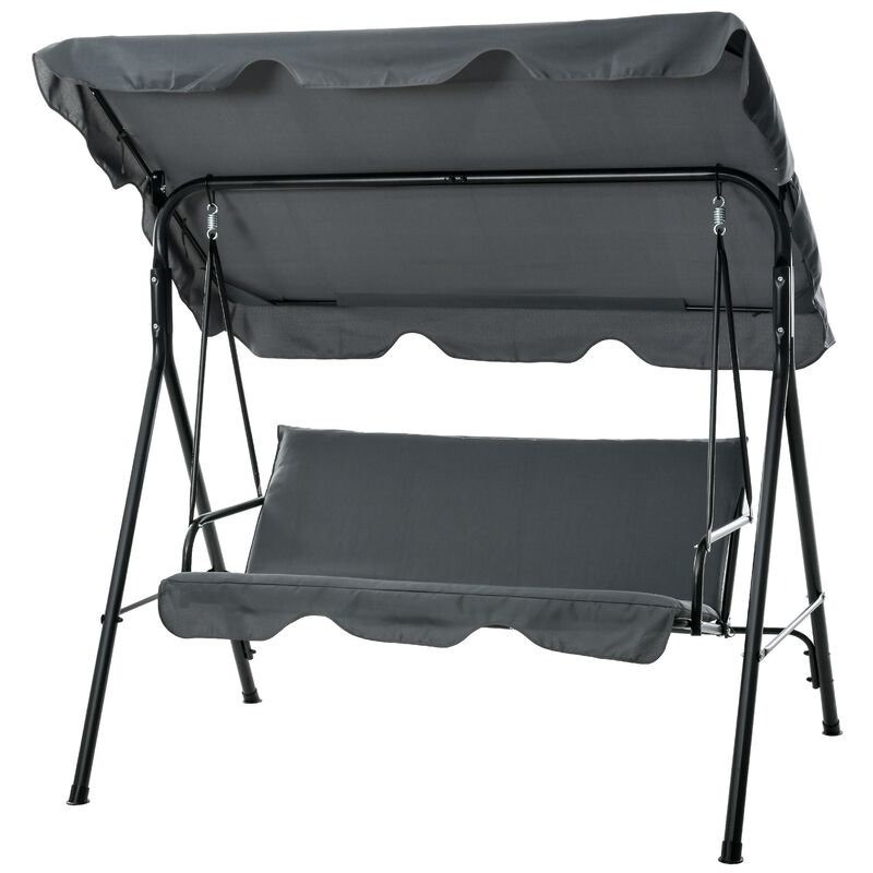Hivvago 3-Seat Outdoor Patio Swing with Cushion and Canopy image number 0