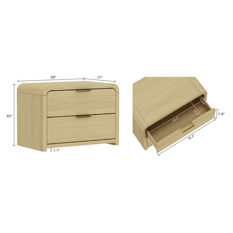 Grace Brown and Gold Nightstand