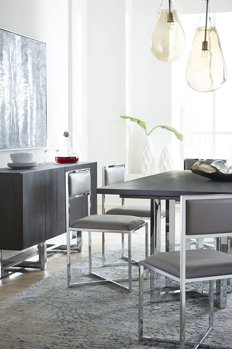 Amalfi X-Base Chair in Cobalt Leather - Set of 2