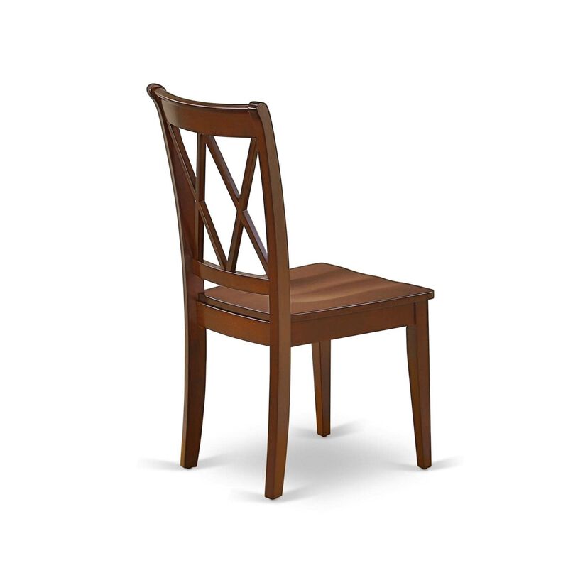Clarksville Dining Chairs - Double Cross Back Solid Wood Seat Chairs, Set of 2, Mahogany