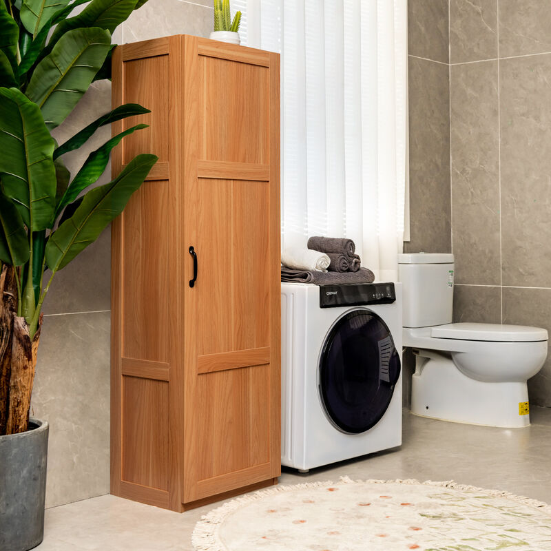 Tall Storage Cabinet with 4 Storage Shelves for Bathroom Living Room