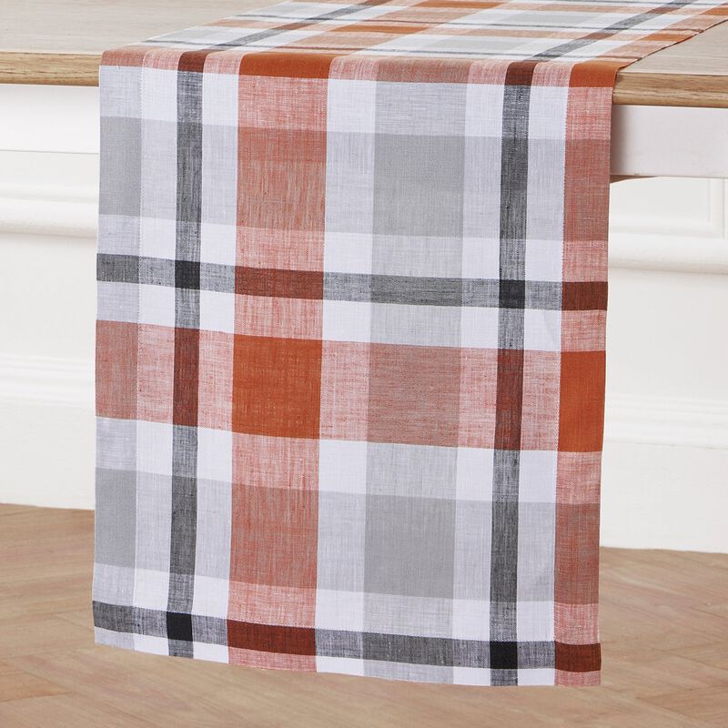 Christmas Linen Table Runner - Fall Buffalo Check, Solino Home