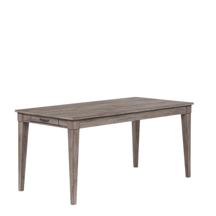 Gray Wood Dining Table with 2Drawers &ndash; Farmhouse Kitchen Table for 4