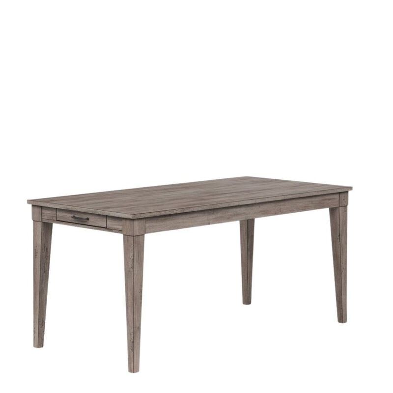 Gray Wood Dining Table with 2Drawers &ndash; Farmhouse Kitchen Table for 4 image number 0