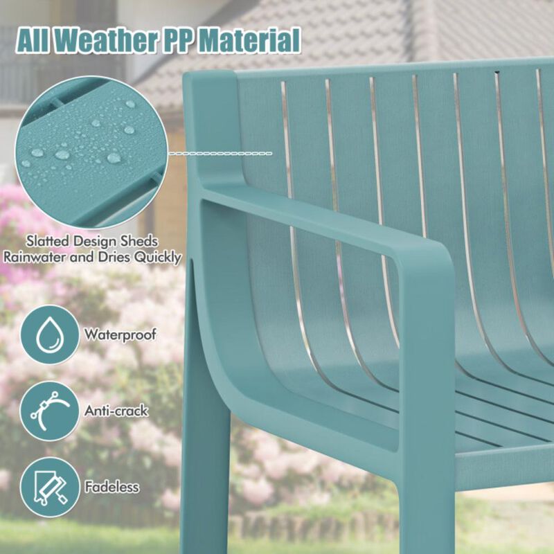 Hivvago Patio Chairs Set of 2 with Curved Backrests and Seats