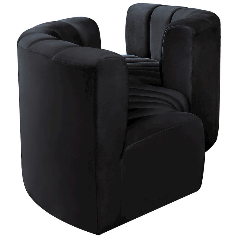 Meridian Furniture Arc Black Velvet Modular Sofa