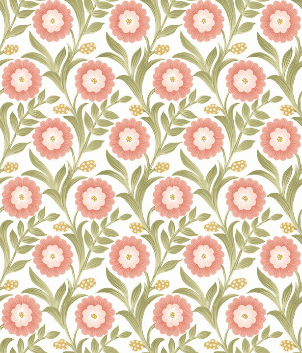 Lillian Pink Floral Vine Peel & Stick Wallpaper