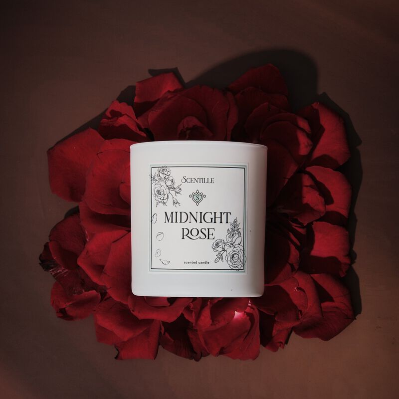 Midnight Rose Candle &ndash; Floral Woody Scent | Soy Coconut Wax