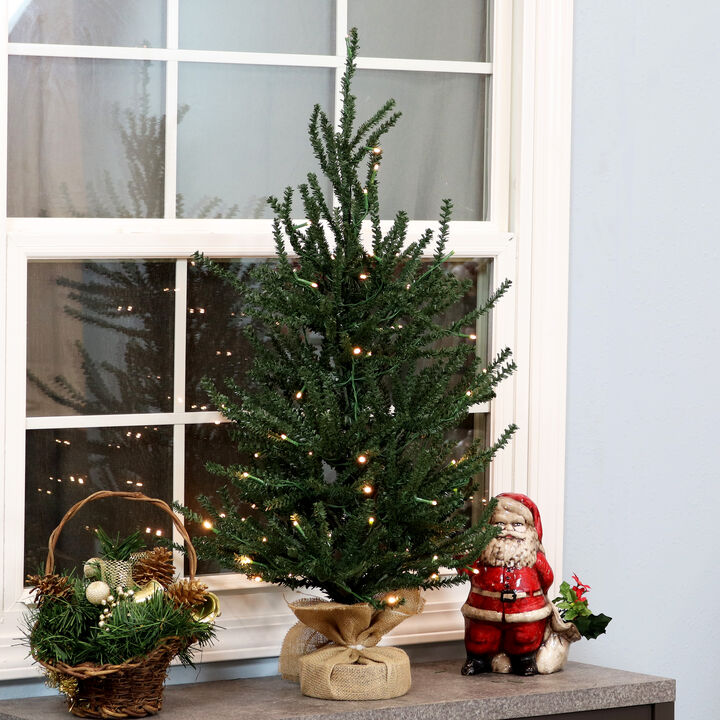 Sunnydaze Festive Pine Indoor Pre-Lit Faux Christmas Tree - 3 ft