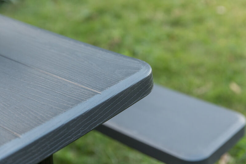 Gray Outdoor Foldable Woodgrain Portable Picnic Table Set