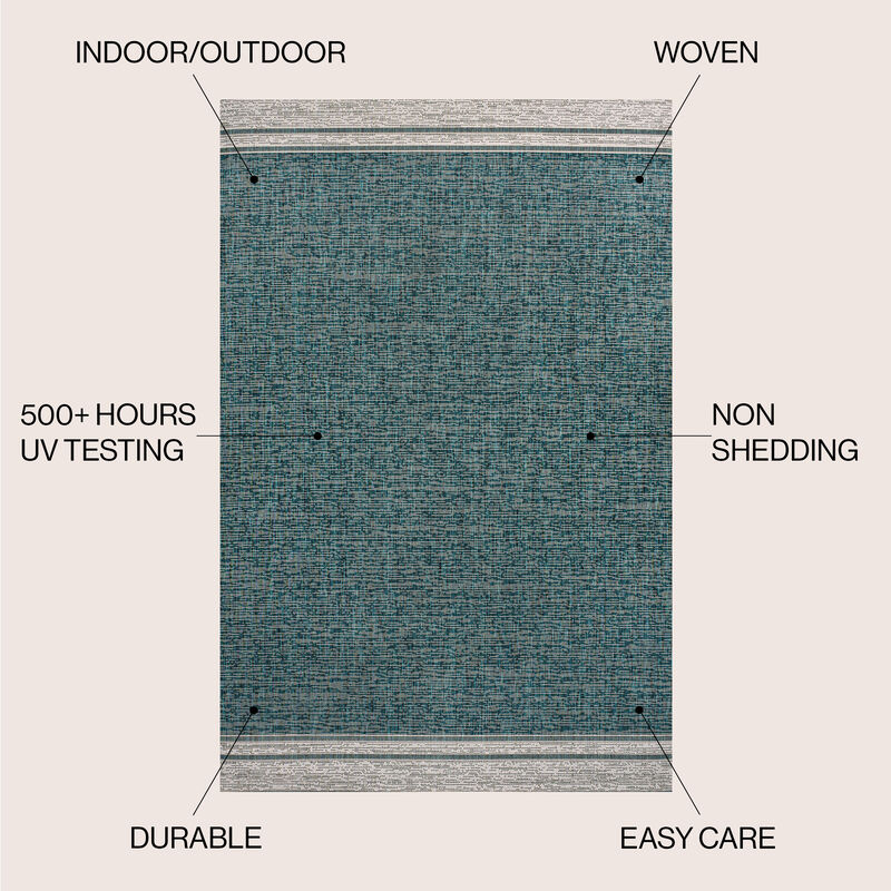 Alda Modern Minimalist Mingled Solid Indoor/Outdoor Area Rug