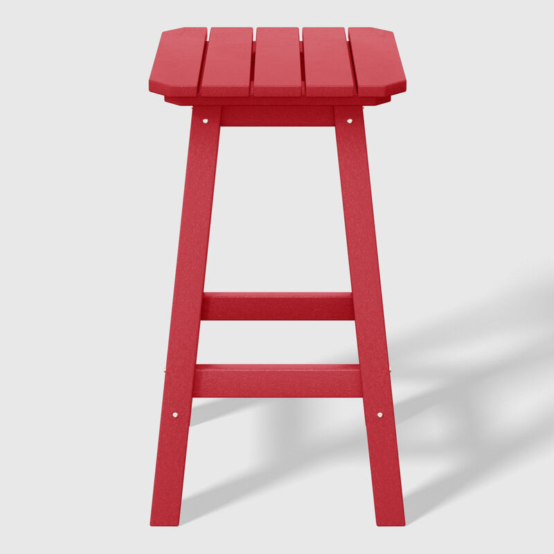 WestinTrends 24" HDPE Outdoor Patio Counter High Backless Square Bar Stools Set of Two