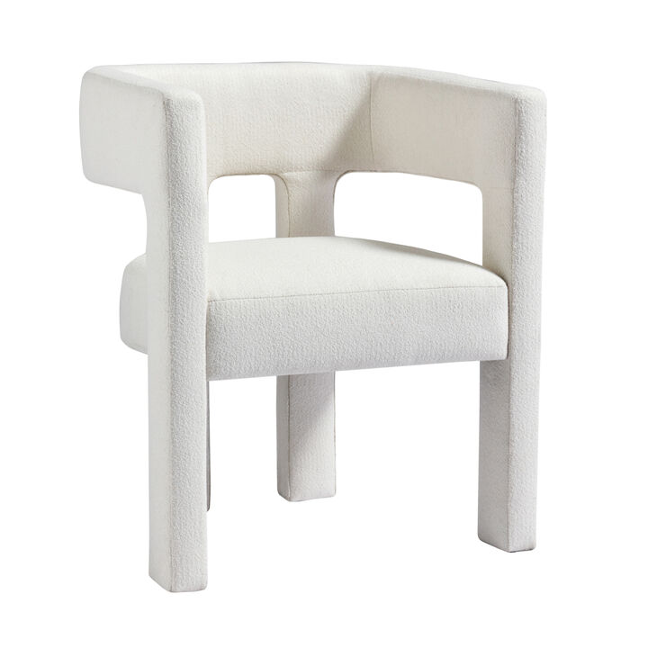 Contemporary Designed Fabric Upholstered Accent Chair Dining Chair for Living Room, Bedroom, Dining Room, Beige