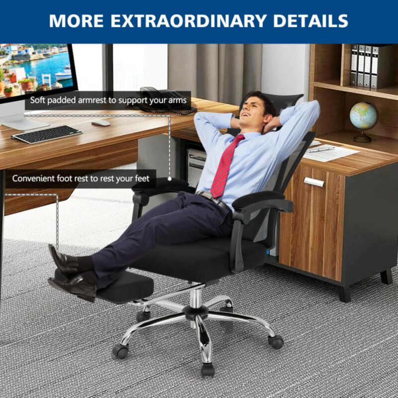 Hivvago Ergonomic Recliner Mesh Office Chair with Adjustable Footrest