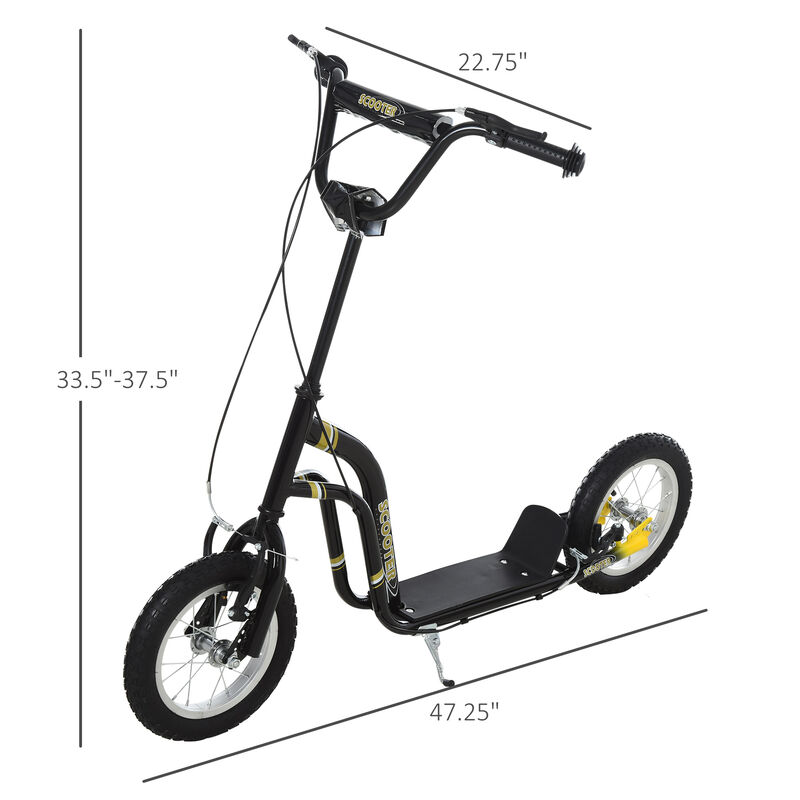 BreeBe Youth Scooter Front and Rear Caliper Dual Brakes 12-Inch Inflatable Front Wheel Ride On Toy image number 2