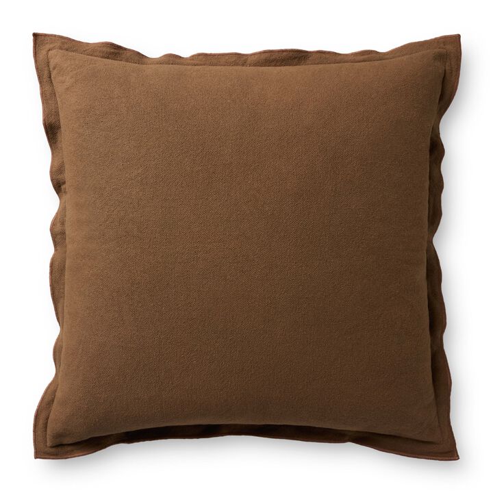 Captain PLF0003 18 x 18' Brown Polyester Pillow by Leanne Ford x Loloi