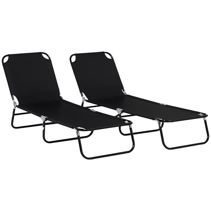 Hivvago 2-Piece Outdoor Sun Loungers for Beach, Yard, or Patio