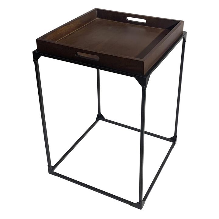 Carolina Living Cooper Tray Table - Elm - Black