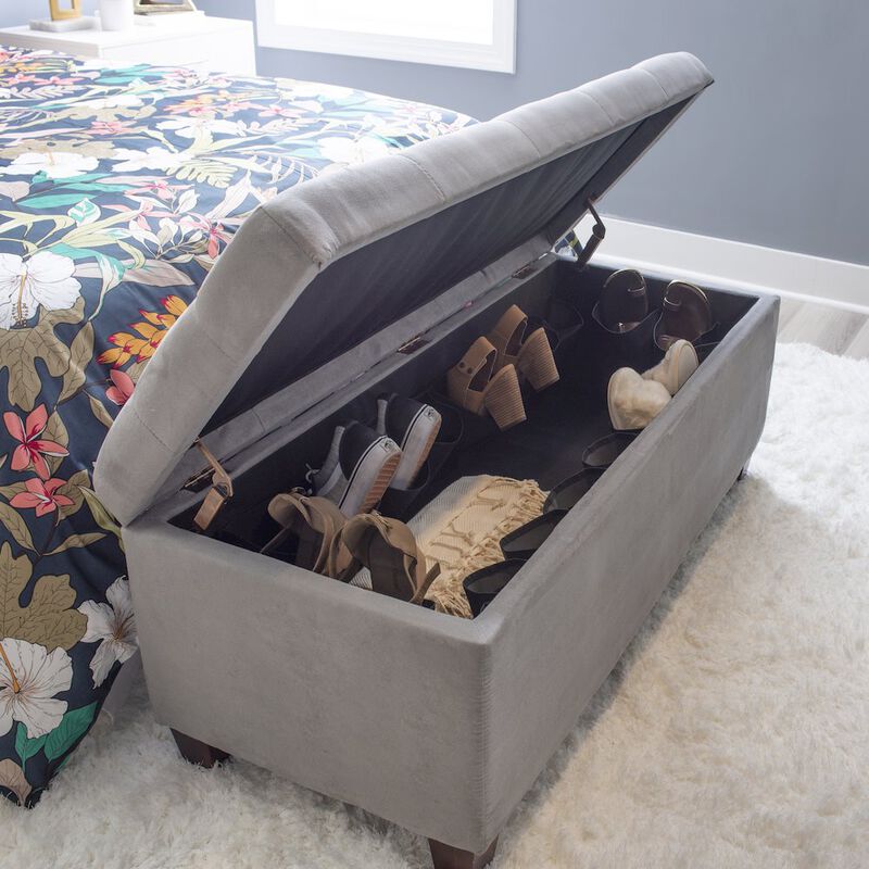 Linon Carmen Shoe Storage Ottoman image number 4
