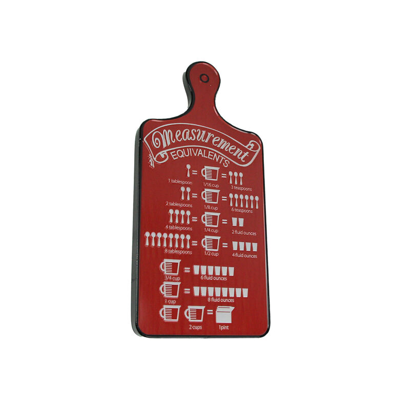 Measurement Conversion Chart Cutting Board Metal Wall Plaque 22 Inches High Red image number 0