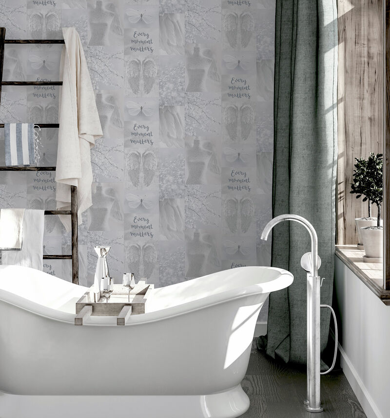 Chou Light Grey Inspirational Wallpaper image number 4
