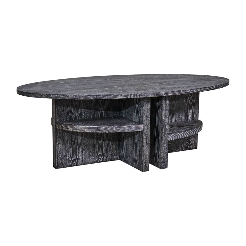 Oval Coffee Table With Bottom image number 0