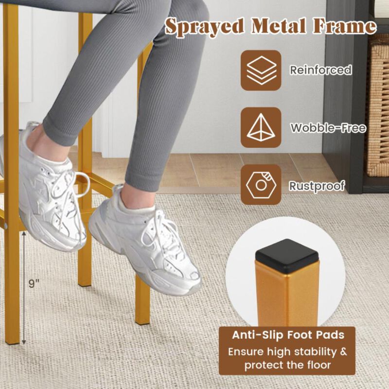 Hivvago Set of 4 Bar Stool Set 26 Inch Bar Chair with Metal Legs and Footrest