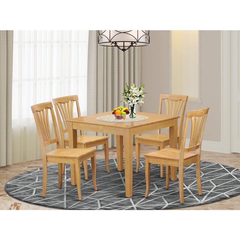 5 Pc small Kitchen Table and Chairs set -square Dinette Table and 4 Kitchen Chairs