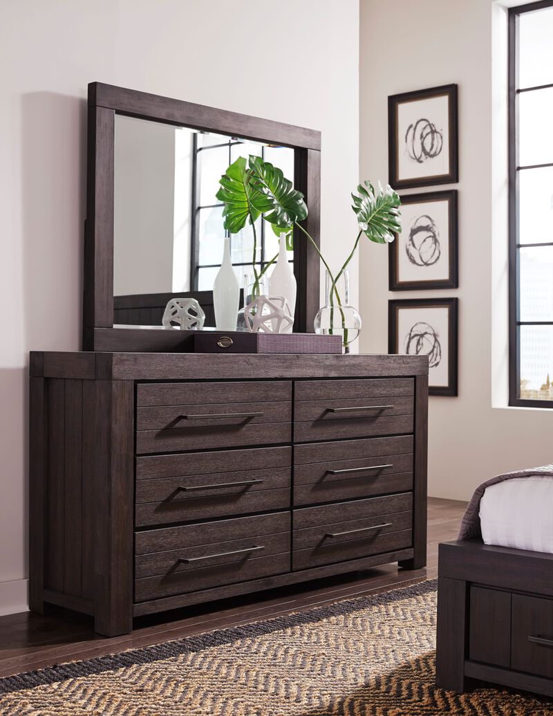 Heath Six Drawer Dresser in Basalt Grey