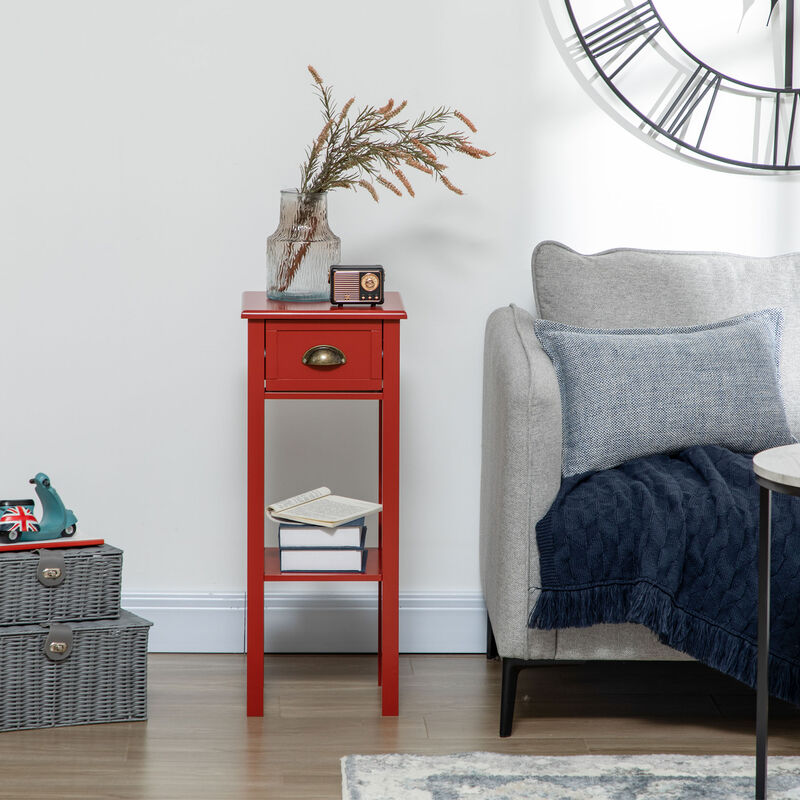 Hivvago 2-Tier Side Table with Drawer and Shelf for Living Room image number 6