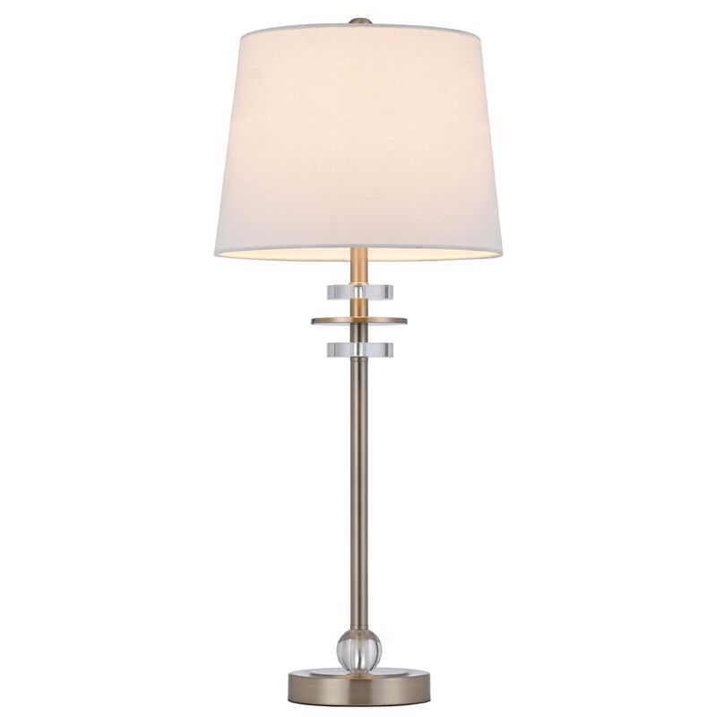 Tika Table Lamp Set of 2, Crystal Rings and Brushed Steel, Fabric Shade image number 2