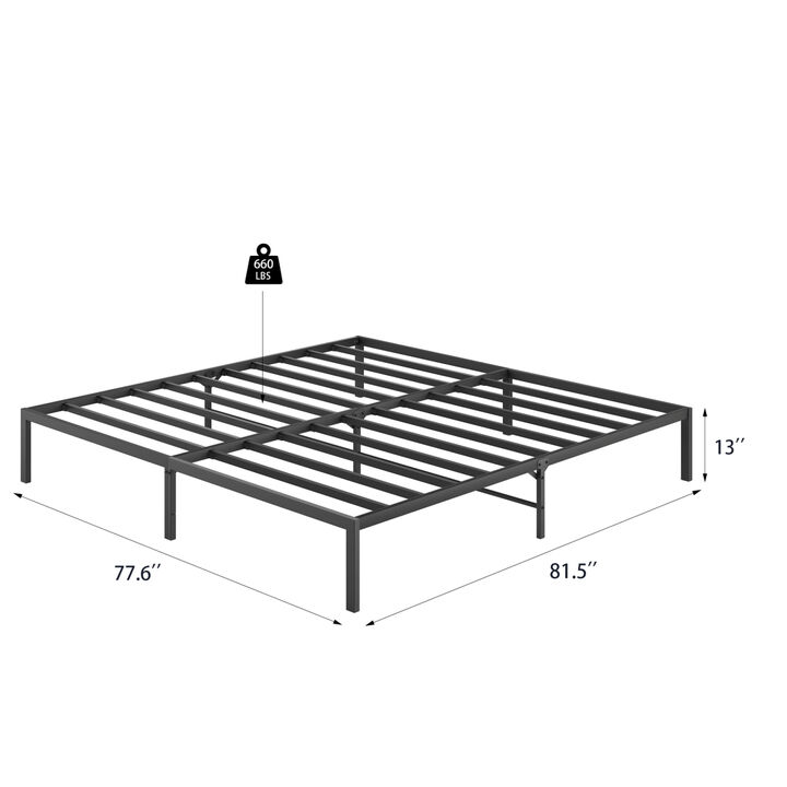 Metal Platform Bed frame, Sturdy Metal Frame, No Box Spring Needed(King)