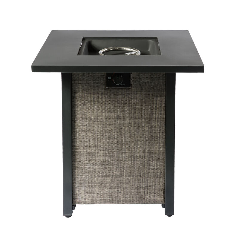 Outdoor Metal & Textliene Propane Gas Fire Pit Table and Accessories, Brown/Beige image number 8