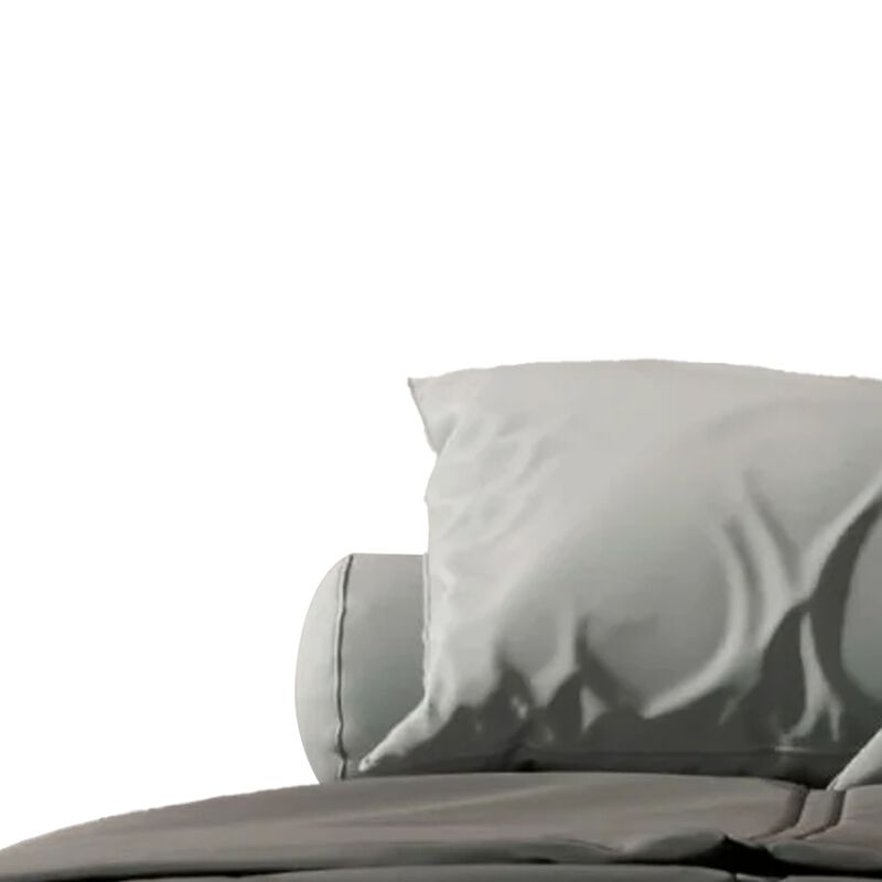 Noe 3pc Queen Size Bedroom Set, White Faux Marble Finish, Wall Panel Design - Benzara image number 3