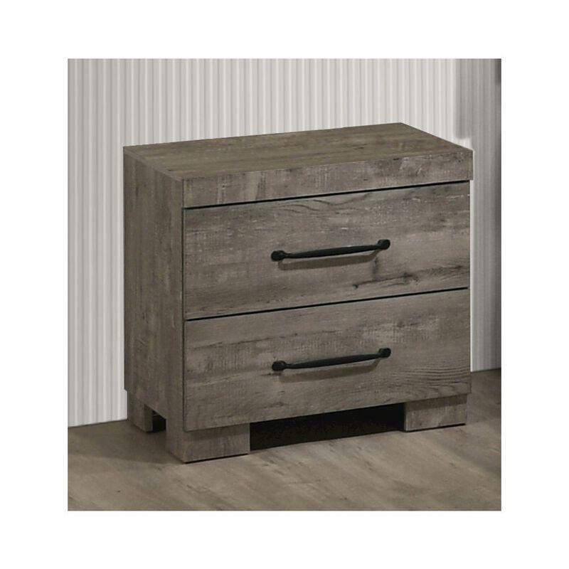 Best Quality Furniture Modern 2-Drawer Nightstand In Antique Gray Color
