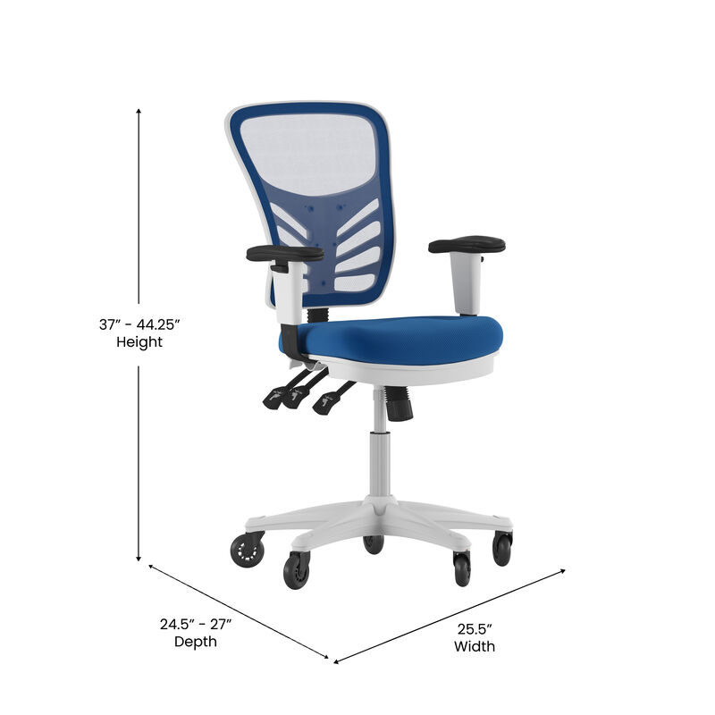 Nicholas Mid-Back   Mesh Multifunction Executive Swivel Ergonomic Office Chair with Adjustable Arms and Transparent Roller Wheels