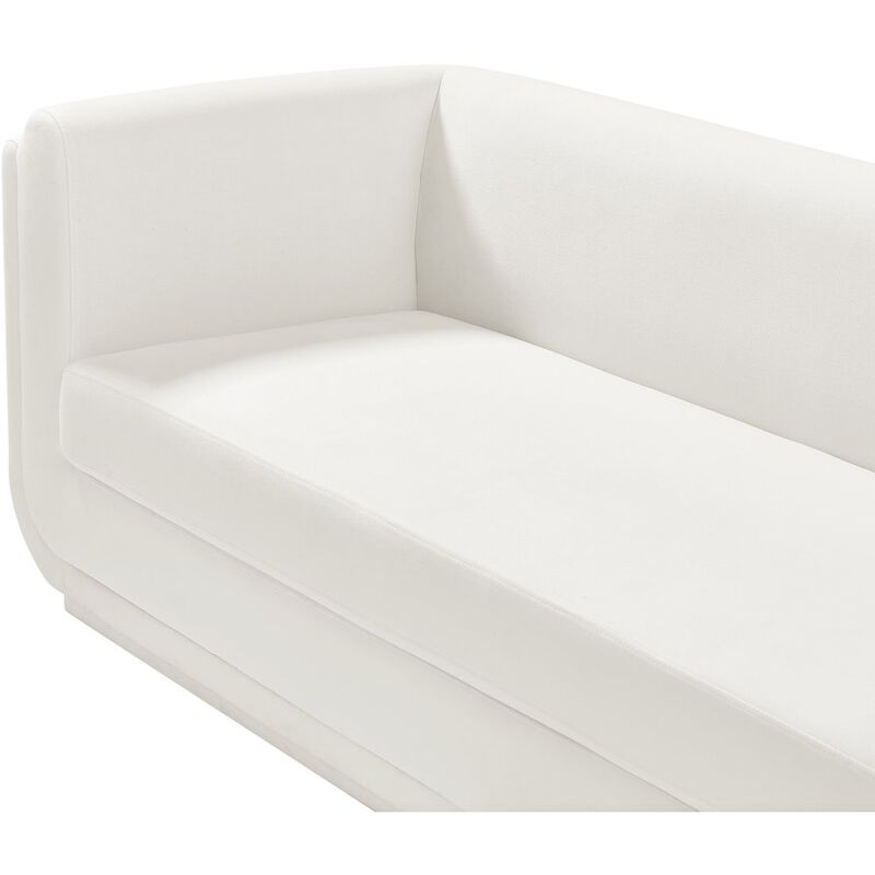 Meridian Furniture Kimora Cream Linen Textured Fabric Loveseat