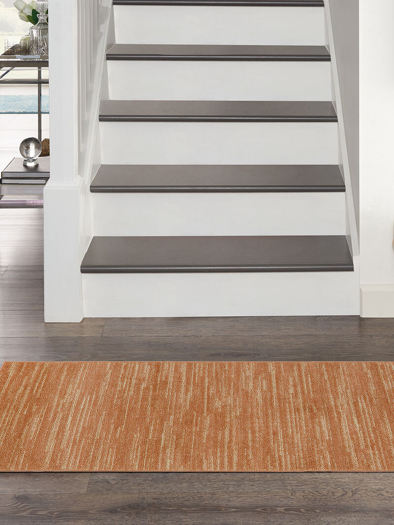 Nourison Essentials NRE01 Rust 2'2" x 10' Rug image number 7