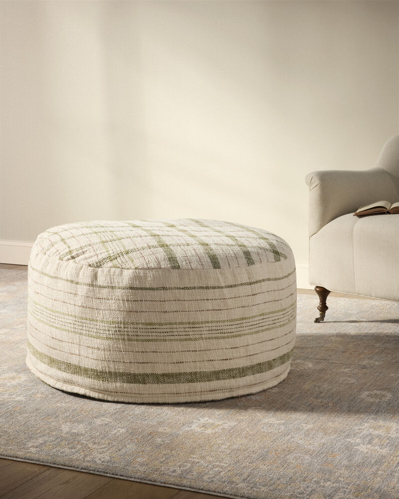Wallace Cream 36"Wx36"Dx17"H Round Pouf image number 1