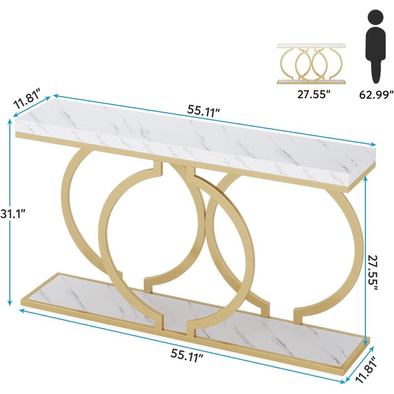 Tribesigns Modern Wood Console Table with Metal Frame image number 4