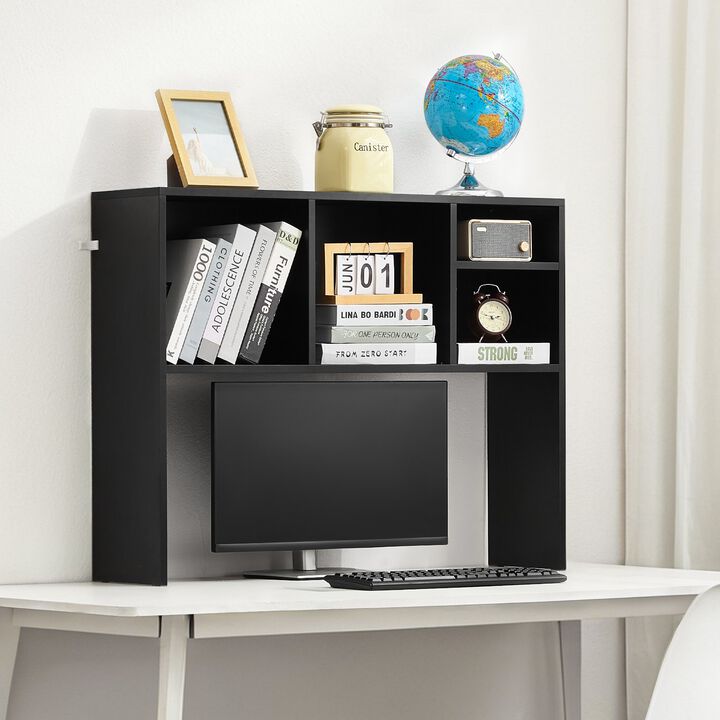 Compact Desktop Bookshelf with Display Shelf and Stable Non-Slip Feet