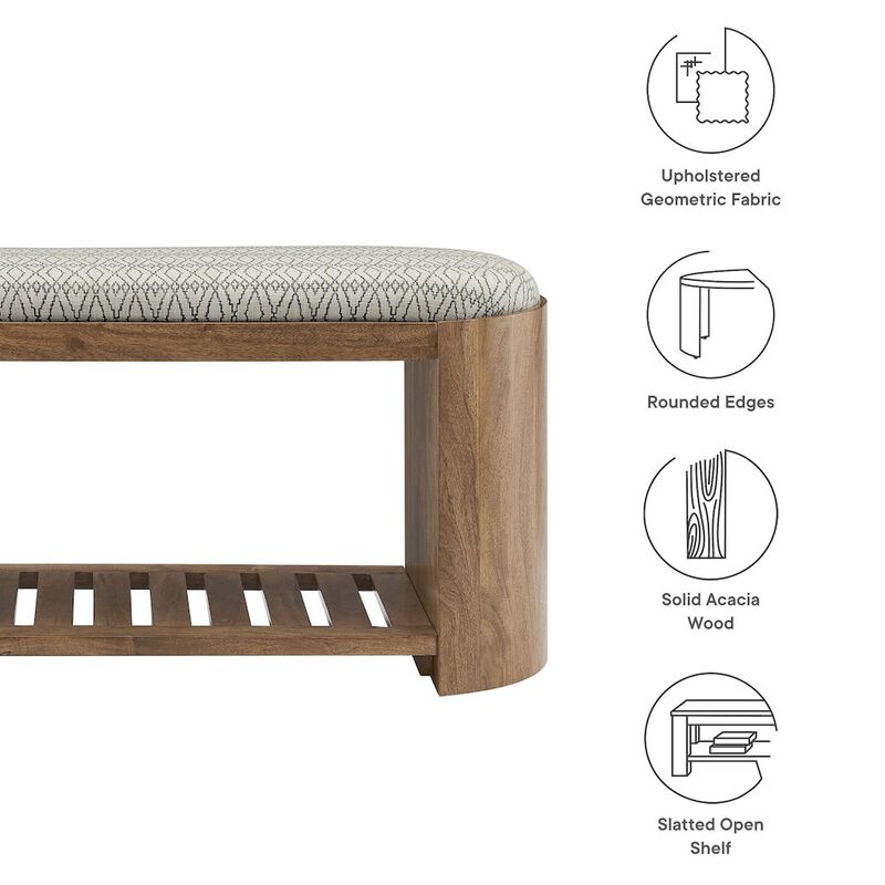 Ashby 45" Geometric Upholstered Bench image number 2
