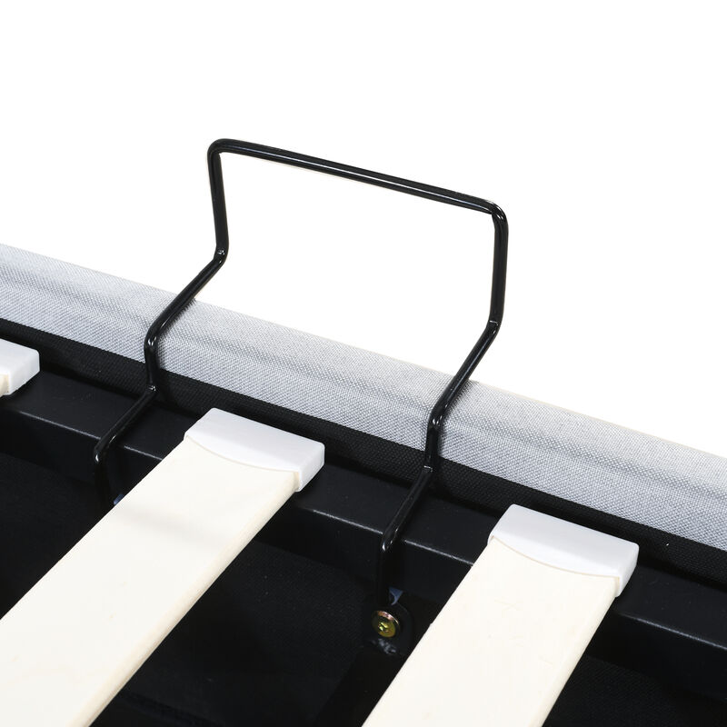 Merax Upholstered Platform Bed with Hydraulic Storage System