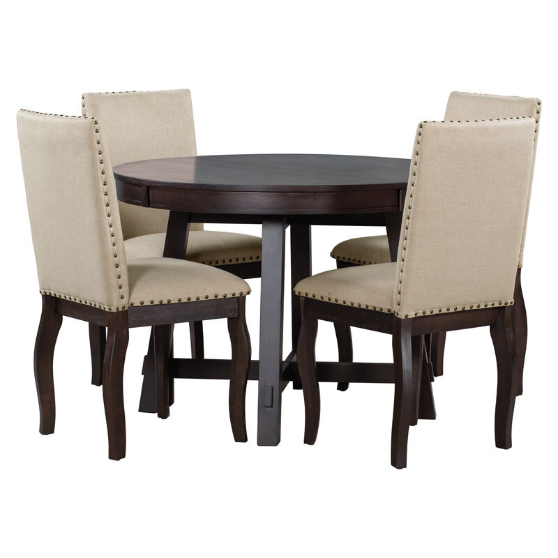 Merax 5-Piece Farmhouse Dining Table Chairs Set