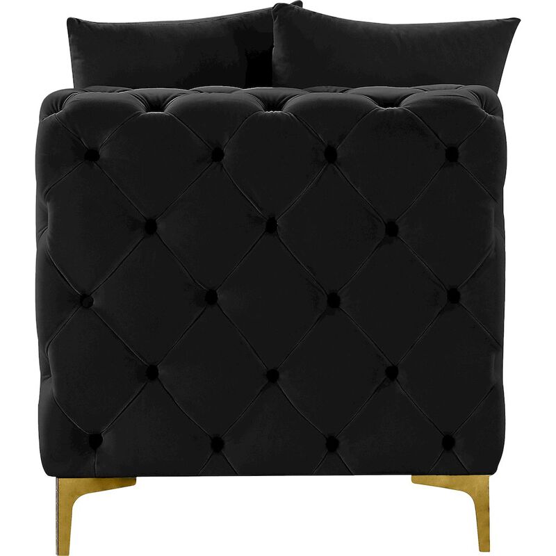 Meridian Furniture Tremblay Black Velvet Armless Chair